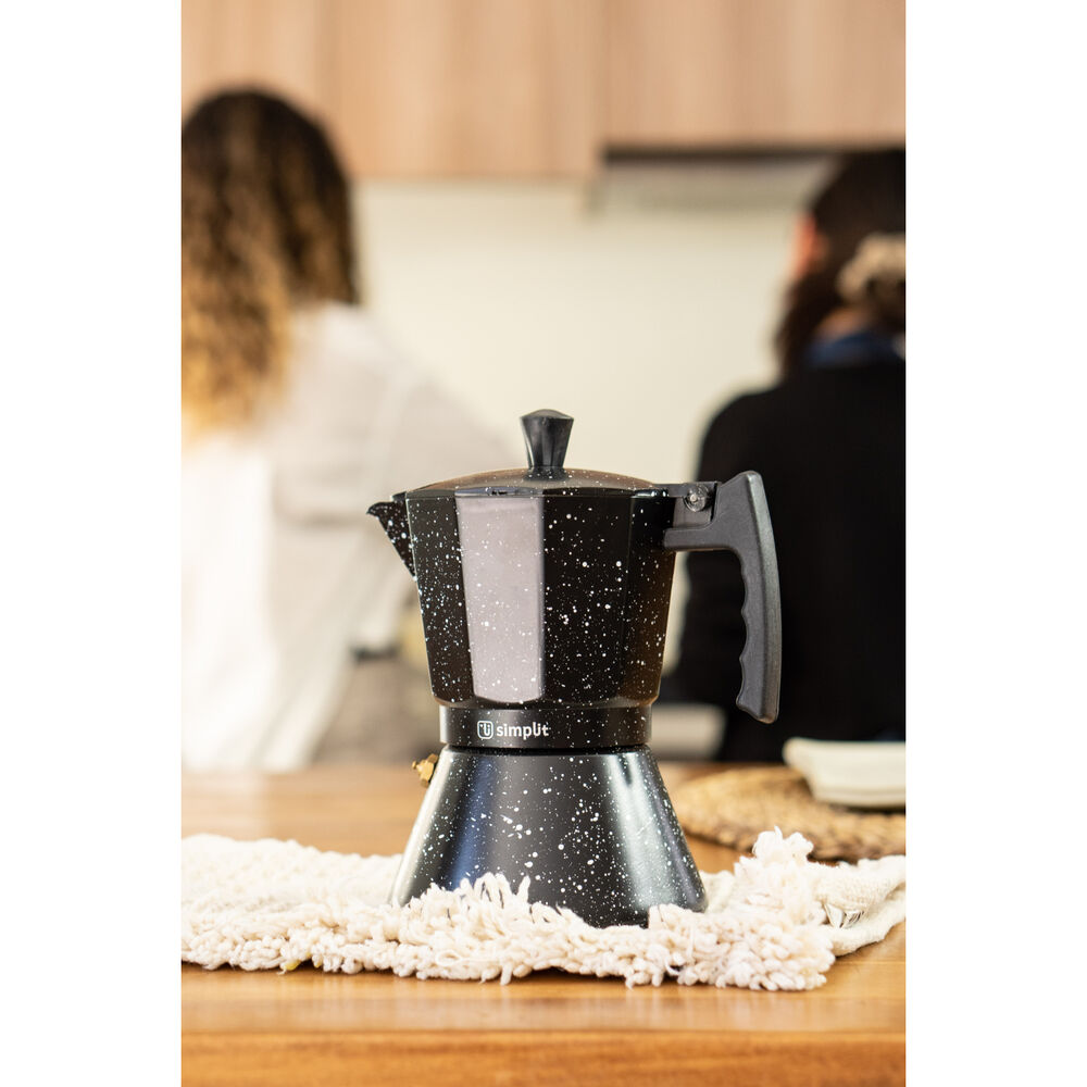 Pack Cafetera Italiana 12 Tz +espumador 4 En 1 Negro Simplit image number 7.0
