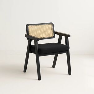 Sitial Acolchado Chandigarh Butaca Rattan - Negro