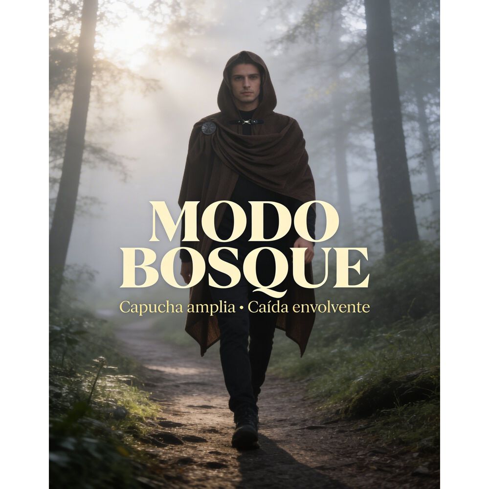Disfraz Capa Con Capucha Medieval Con Broche Para Cosplay Halloween Y Teatro Unisex image number 38.0