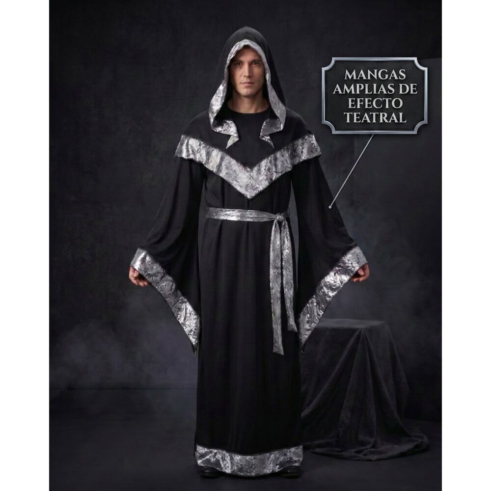 Disfraz Cosplay Mago Medieval Monje image number 6.0