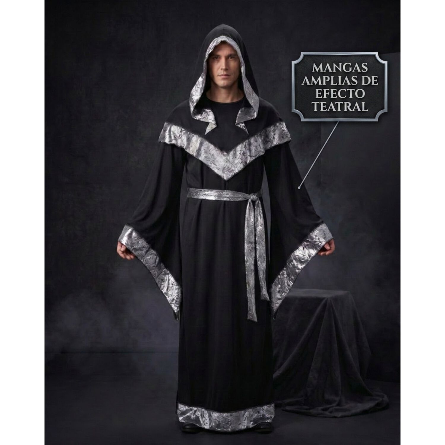 Disfraz Cosplay Mago Medieval Monje image number 6.0
