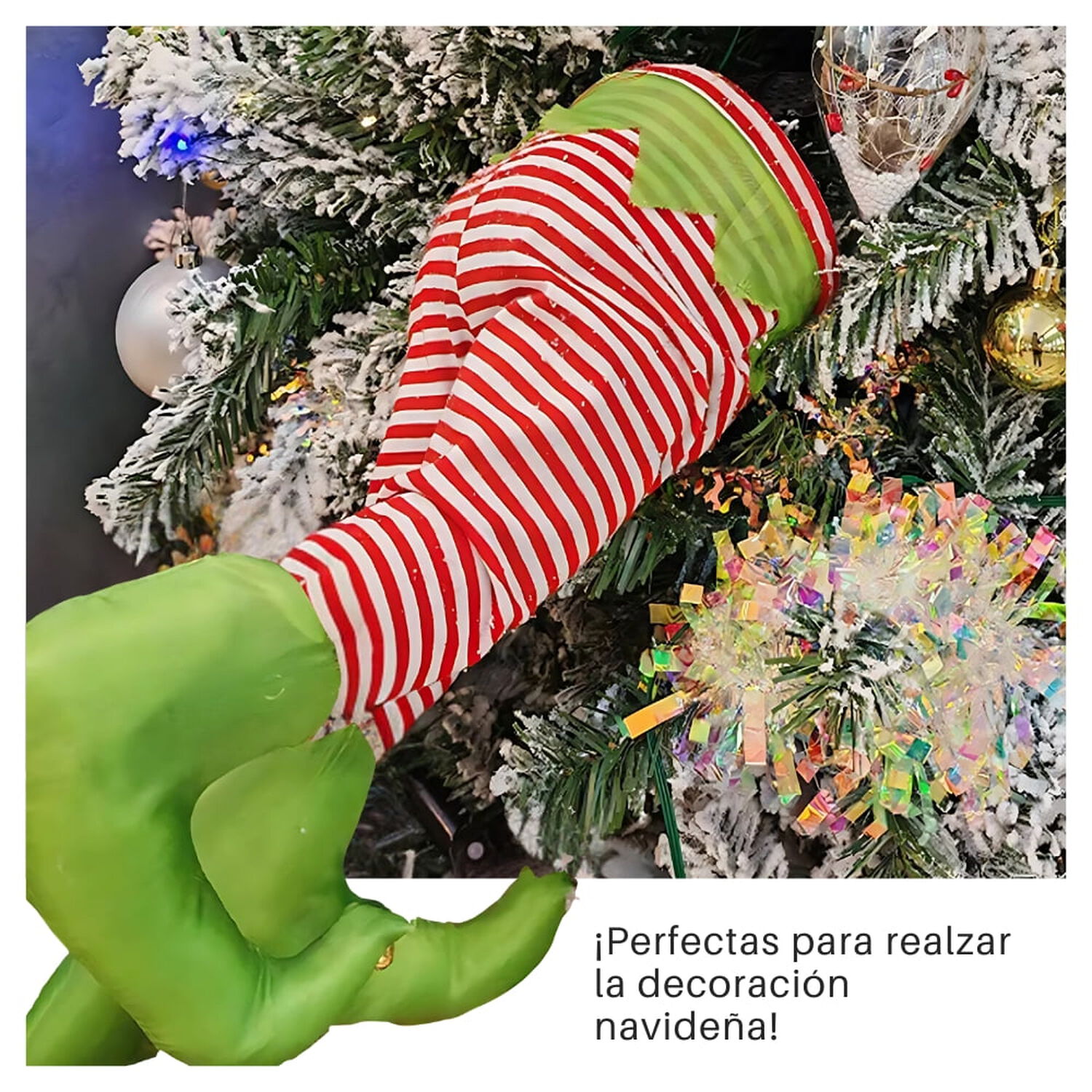 Adorno Piernas M&oacute;viles Ayudante De Santa O Grinch Navidad image number 1.0