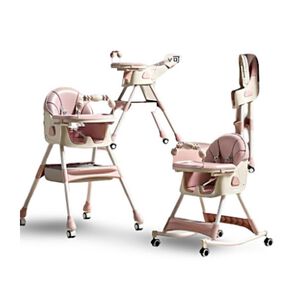 Silla De Comer 2 En 1 Ajustable Pegables Portatil Rosado Infantil