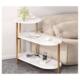 Mesa Auxiliar De Centro Decorativa De 3 Niveles Mesa De Lujo Blanco