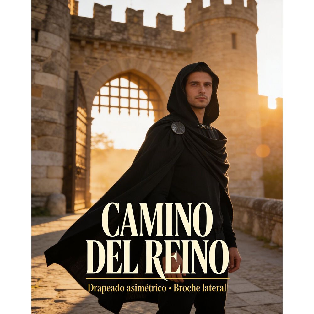Disfraz Tunica Capa Con Capucha Medieval Con Broche Para Cosplay Halloween Y Teatro Unisex image number 30.0