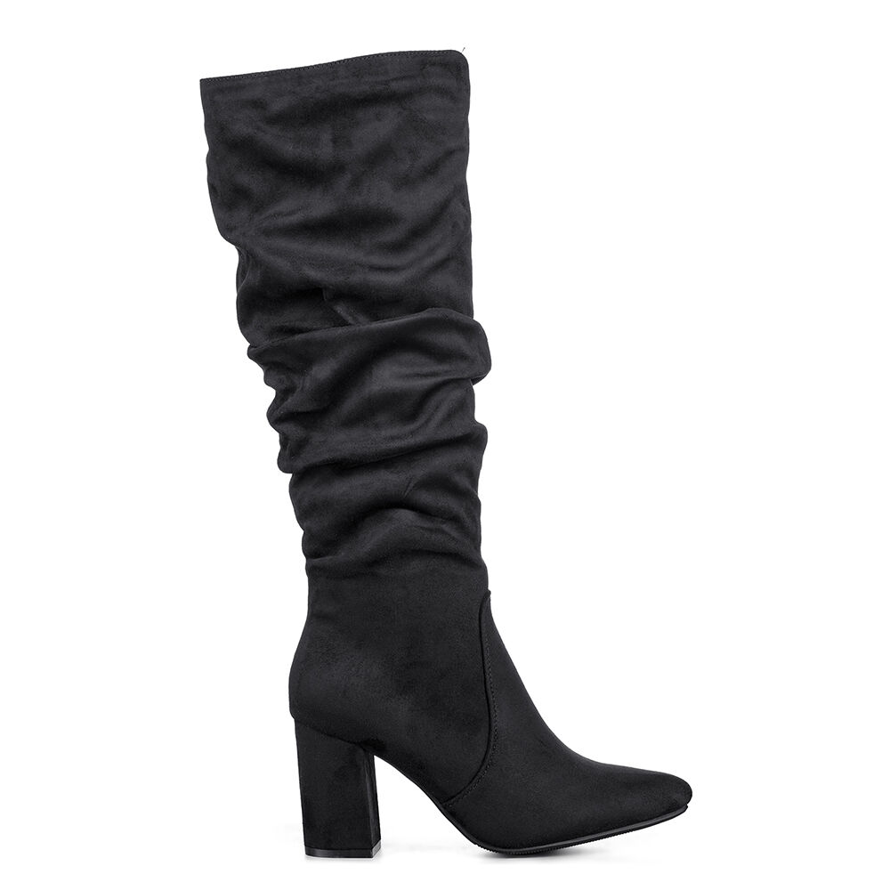 Botas Largas Mujer Casual Gamuza Tacon Grueso Weide Hx512 image number 3.0