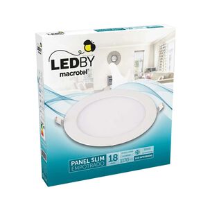 Panel Led Slim Empotrado Cuerpo De Aluminio Luz Fría 6500k 18w - Macrotel