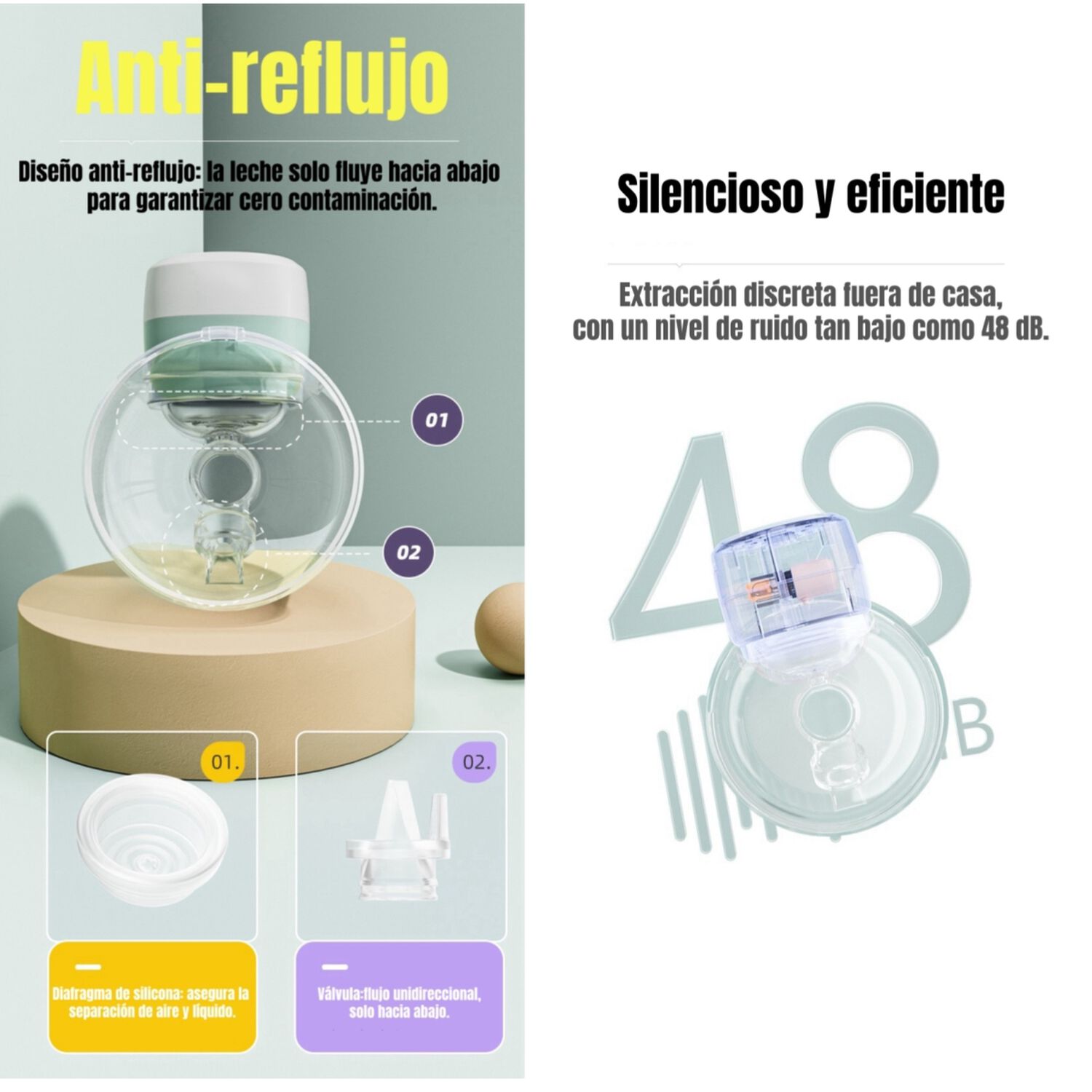 Extractor De Leche El&eacute;ctrico Manos Libre W103 Lubabycas image number 1.0