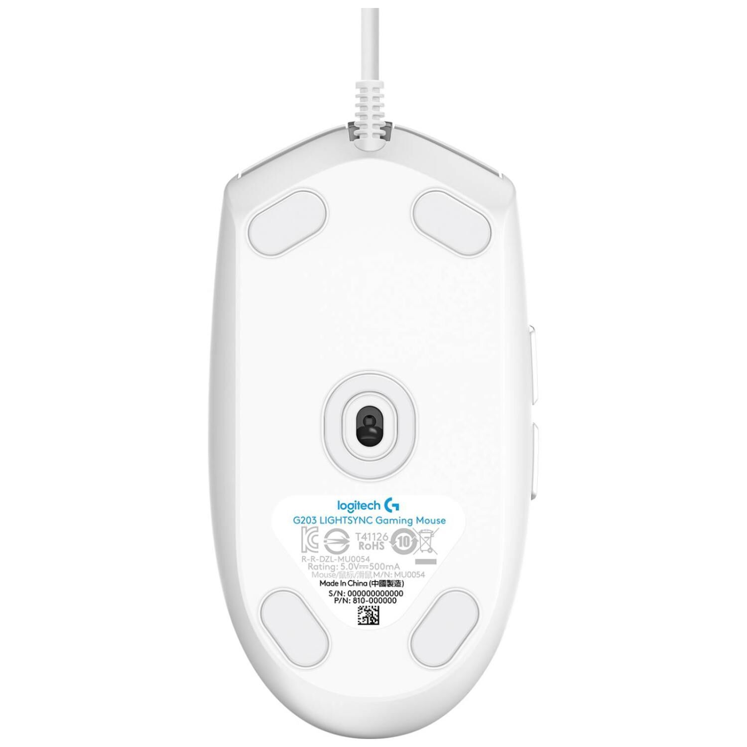 Mouse Gamer Alambrico 6 Botones 8000 Dpi G203 Rgb Blanco image number 2.0