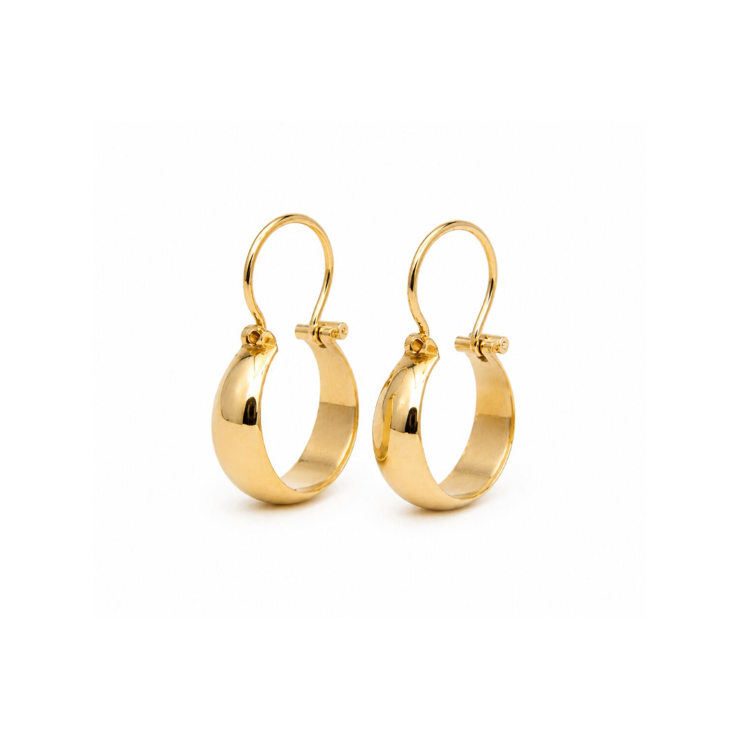 Aros Argolla Bote Largo 2cm No2 Oro 18k Nacional 1.70gr Dorado image number 2.0