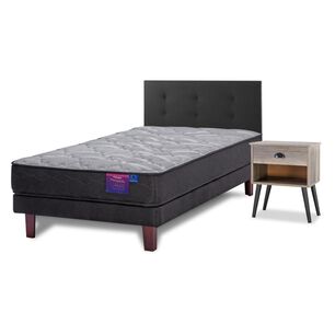 Cama Europea Flex Therapedic Plus / 1.5 Plazas / Base Normal + Set De Maderas