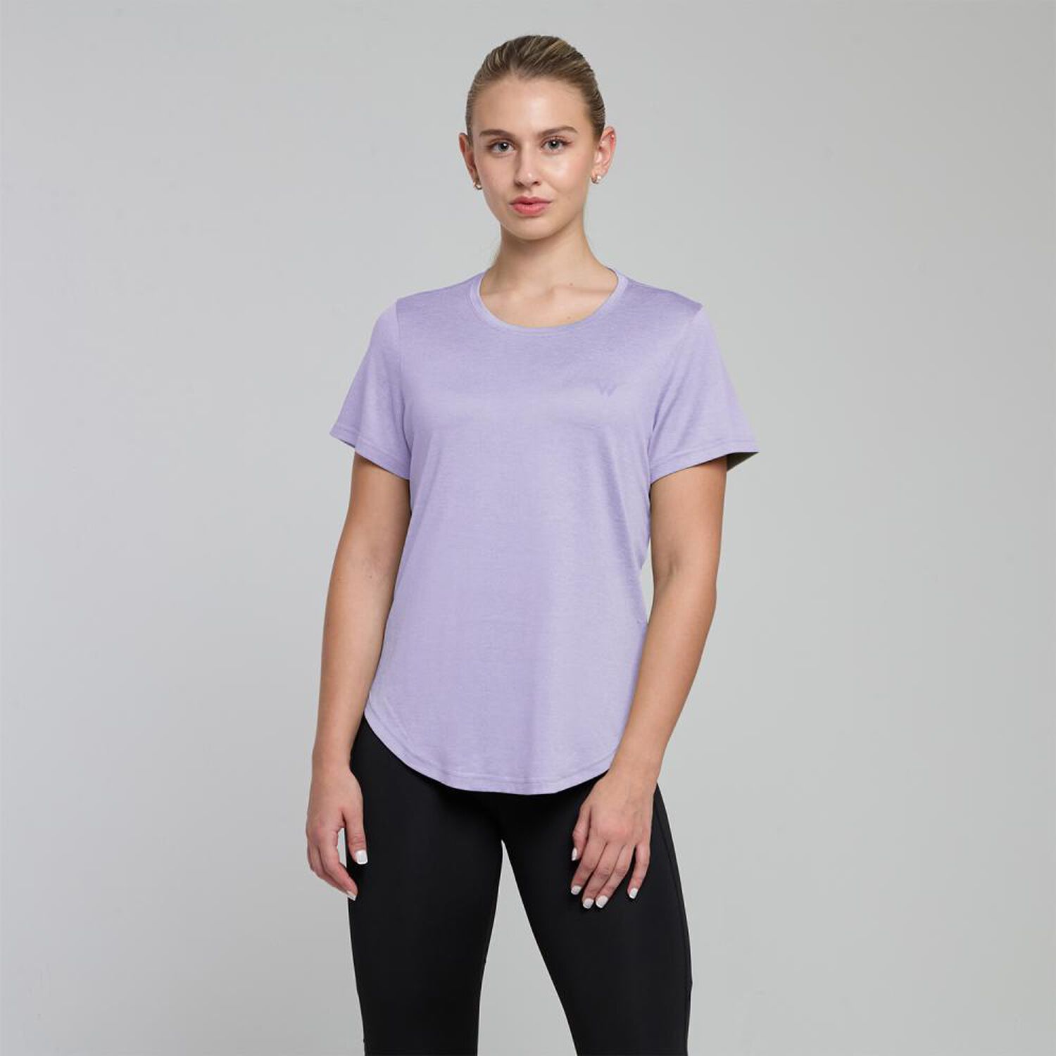 Polera Deportiva Lisa Slim Manga Corta Cuello Redondo Mujer Wetland image number 0.0