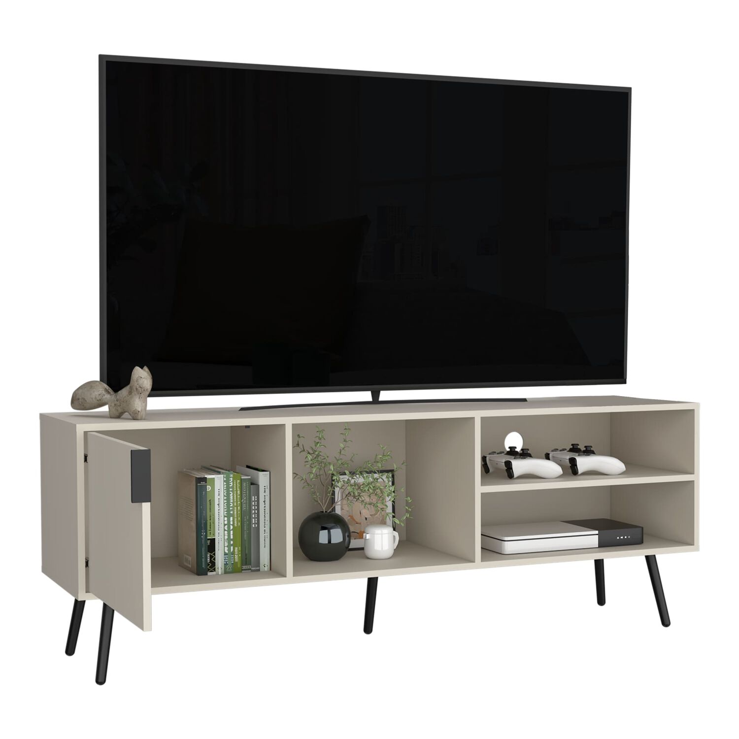 Rack Tv 65" Con 1 Puerta Abatible 58x160x40 Cm image number 1.0
