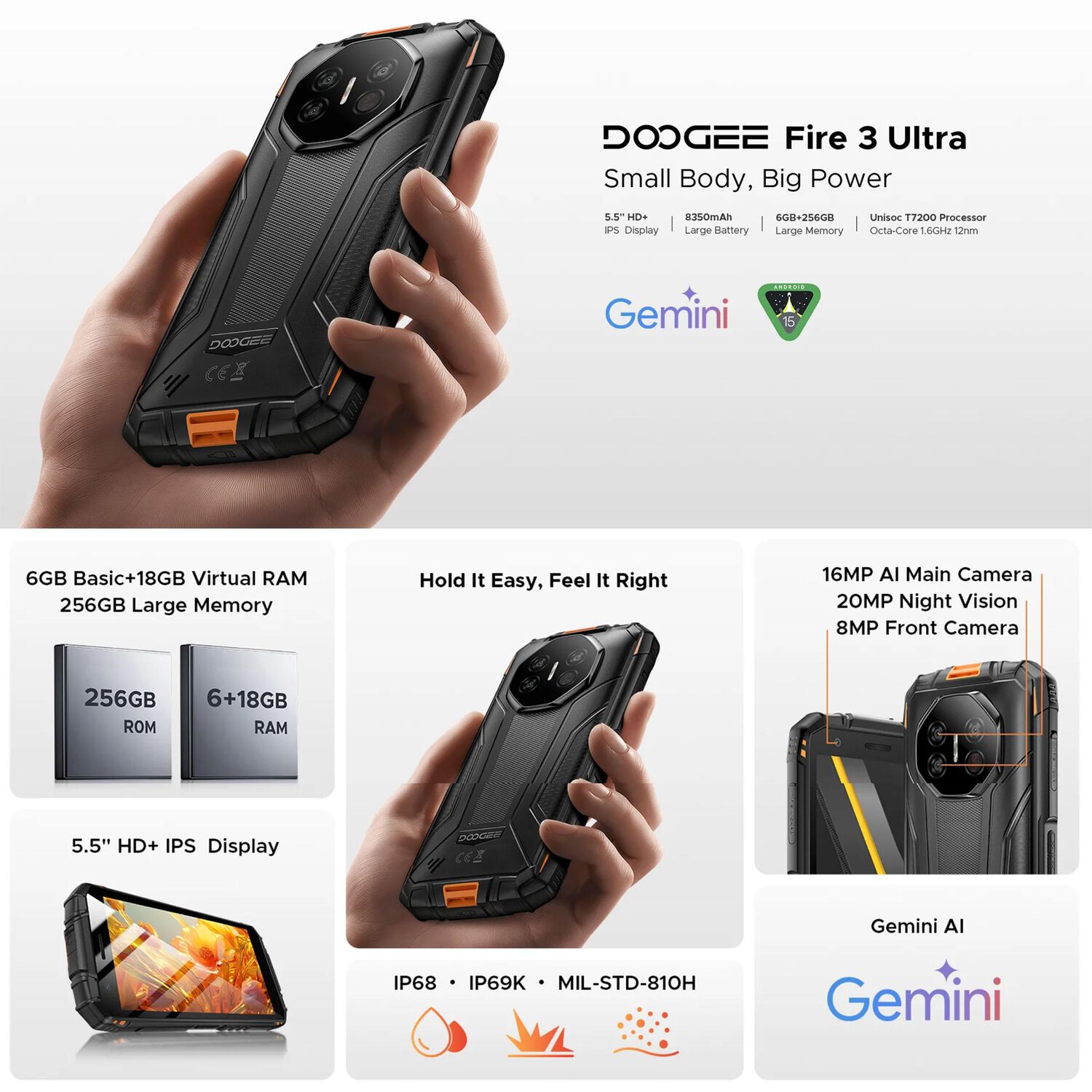 Doogee Fire 3 Ultra: Resistente 5,5 Pulgadas C&aacute;mara Nocturna image number 1.0