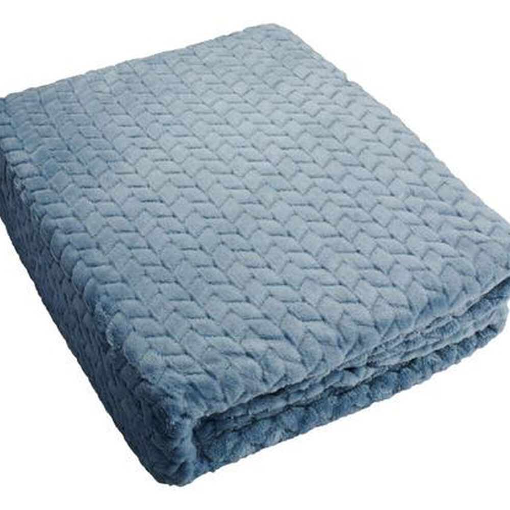 Frazada Andes Jacquard Flannel Azul 1.5 Plaza image number 2.0