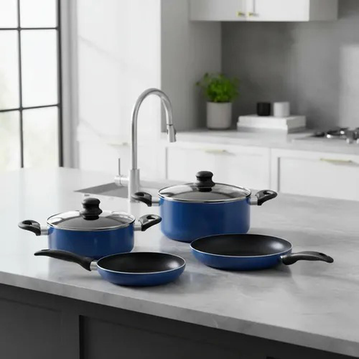 Bateria De Cocina Juego De Ollas 6 Piezas Modelo Royal Blue Azul image number 0.0
