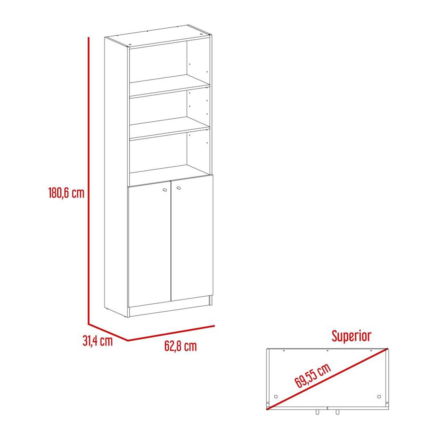 Librero Tuhome Home / 2 Puertas / 3 Cajones image number 2.0
