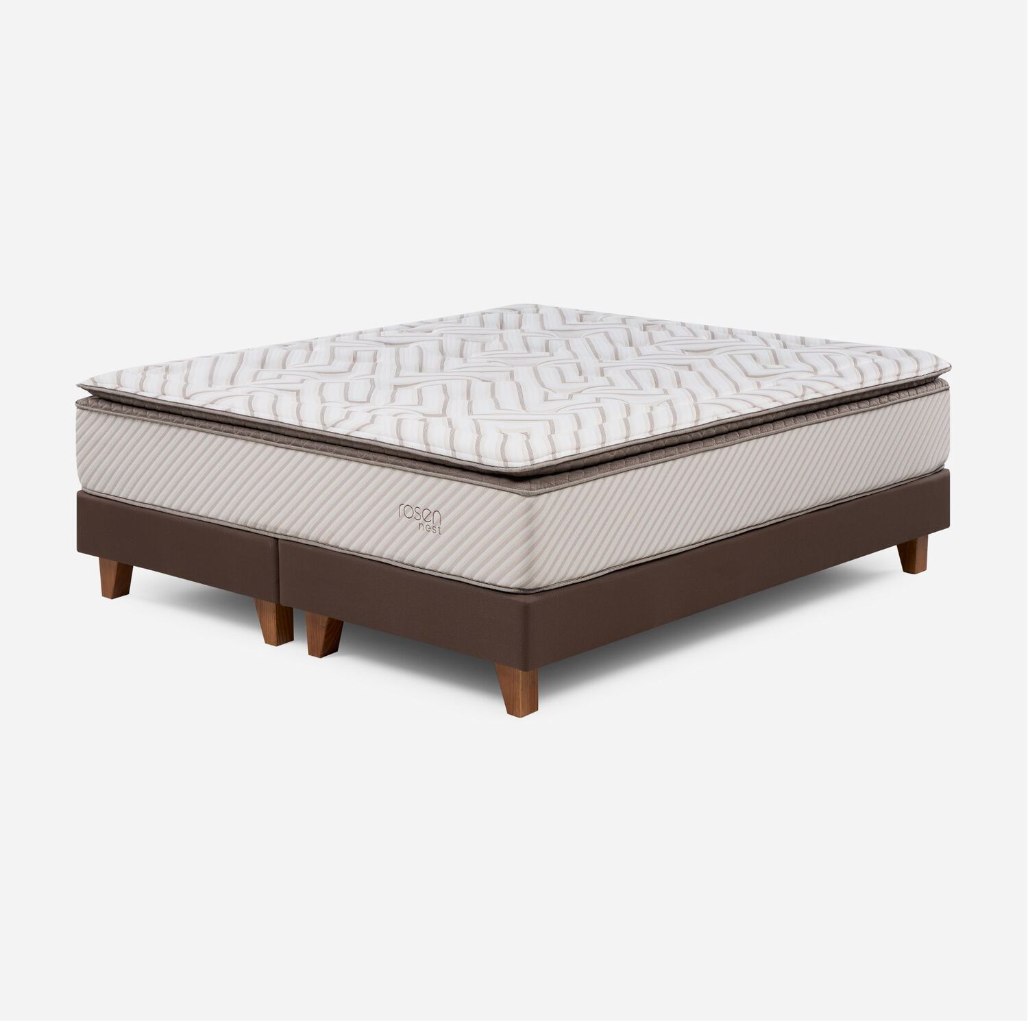 Cama Europea Rosen Nest / Super King / Base Dividida + Set De Maderas image number 1.0