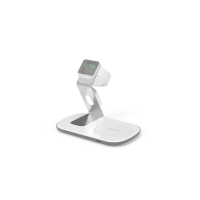 Base de Carga Inalámbrica Dusted 2 en 1 Metalica Blanco