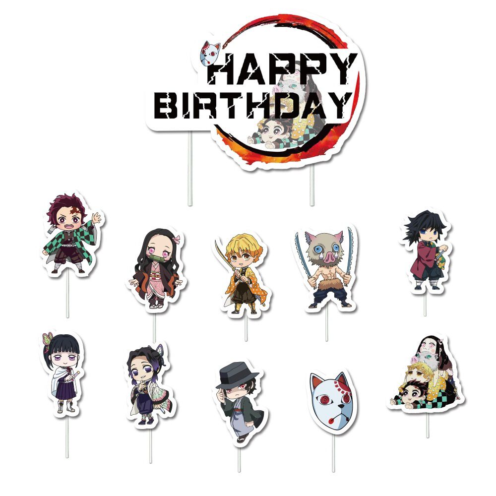 Pack Cumplea&ntilde;os Kimetsu No Yaiba Globos Toppers Cinta Y Mas image number 2.0