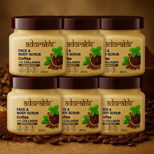 Pack Adorable 6 Exfoliantes Caf&eacute; & Col&aacute;geno 300 Ml