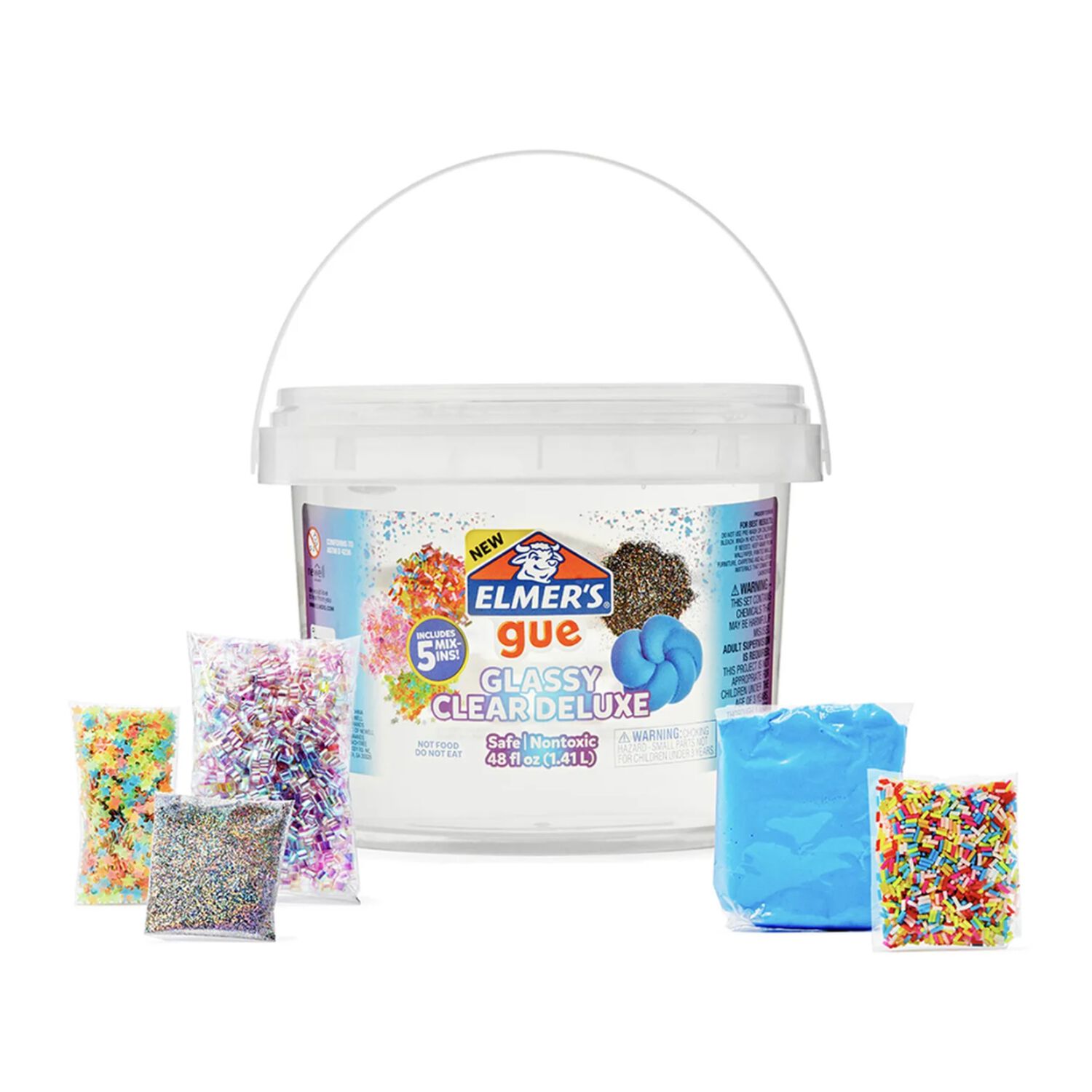 Elmer's Kit Slime Gue Glassy Clear Deluxe Balde 1.4l 5 Toppings image number 0.0