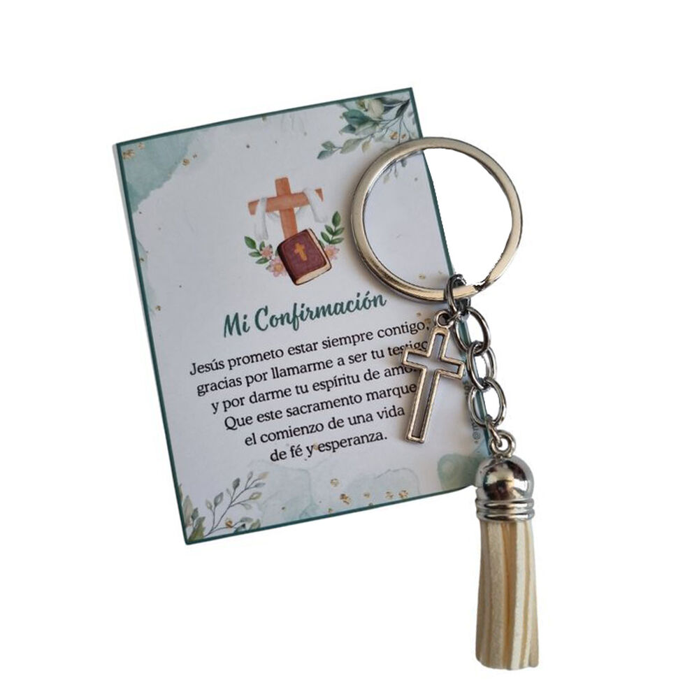 Recuerdos Encintados Confirmacion 12 Llaveros + Tarjetas image number 0.0