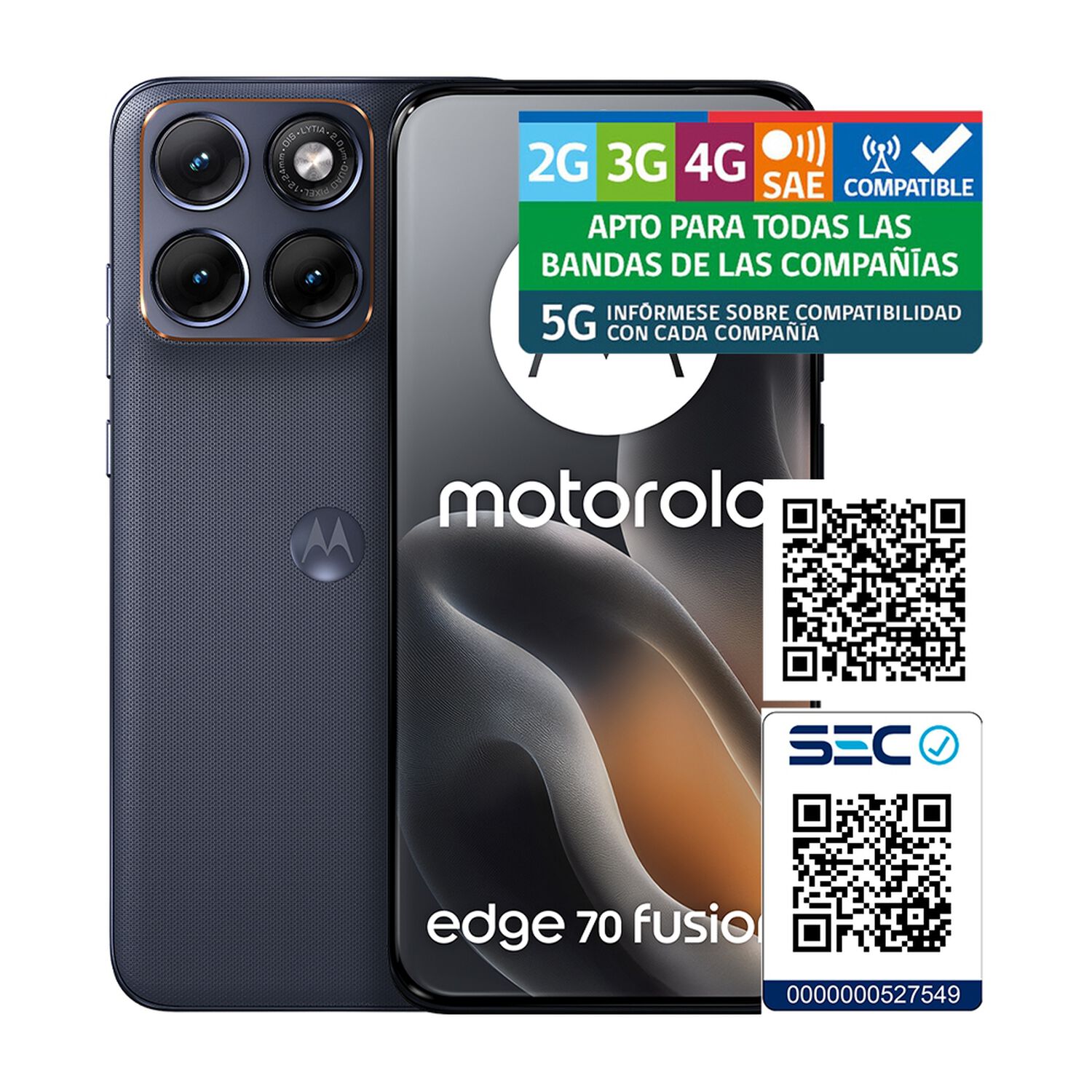 Smartphone Motorola Moto Edge 70 Fusion / 5G / 256 GB / Azul / Liberado image number 9.0