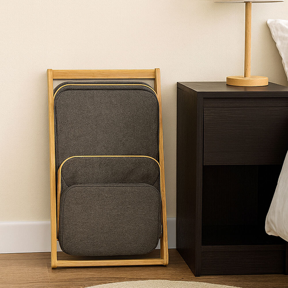 Organizador De Tela Plegable | Estante De 2 Niveles Para Baño Y Hogar Gris image number 3.0