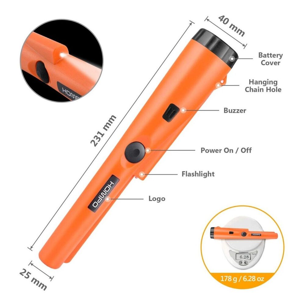 Detector Metales Portátil Mano Naranja Resistente Agua Ip66 image number 4.0