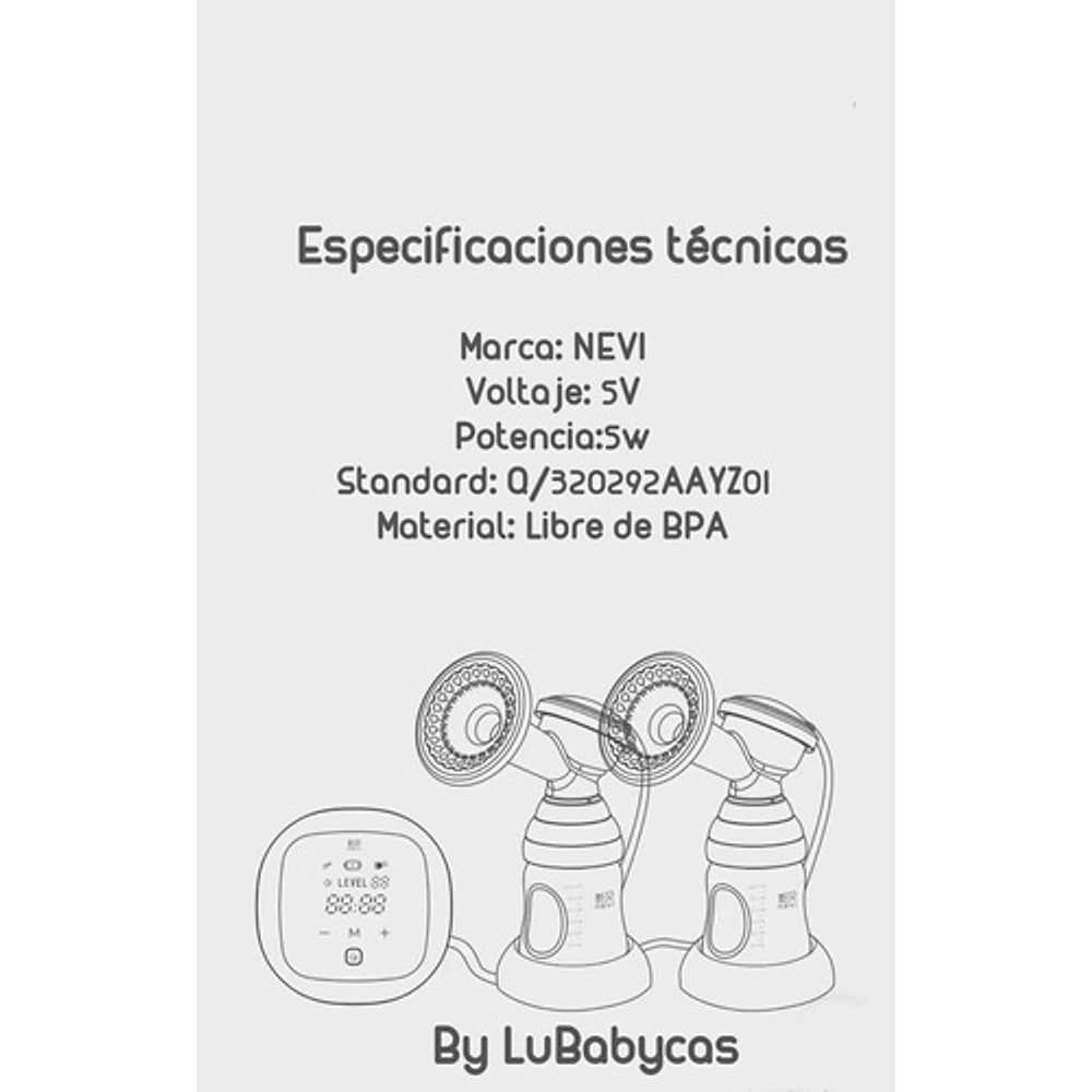 Extractor De Leche Doble Inalambrico Nevi By Lubabycas image number 7.0