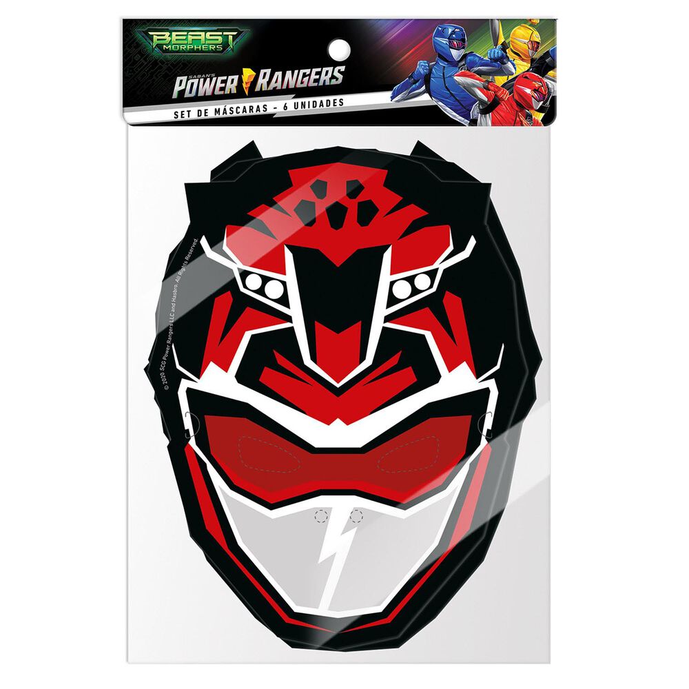 Set 6 Mascaras Power Rangers image number 0.0