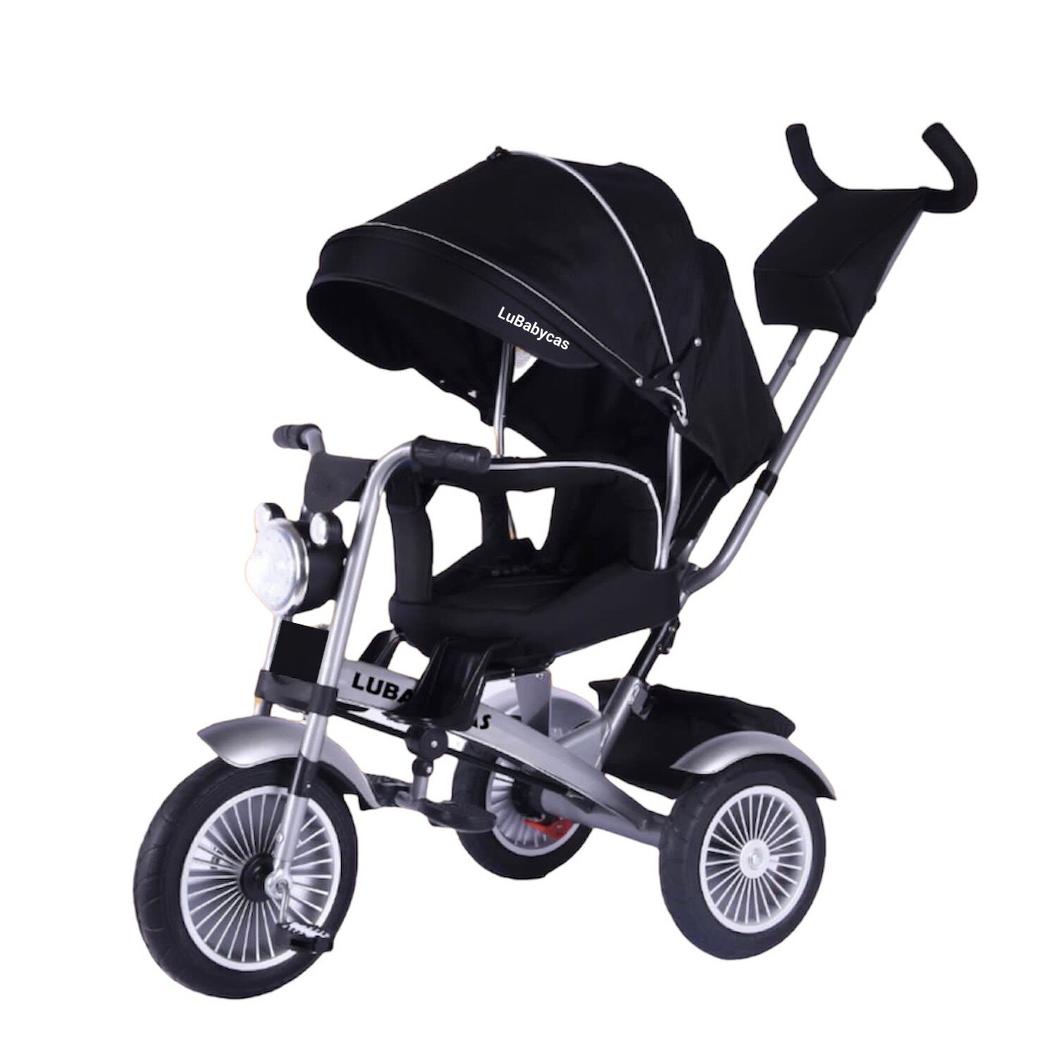 Triciclo Multifuncional 360&deg; Con Luces Lubabycas Negro image number 0.0