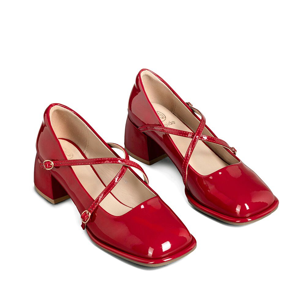 Zapato Mary Jane Burdeo Charol Elegante Mujer Weide Yl65 image number 5.0