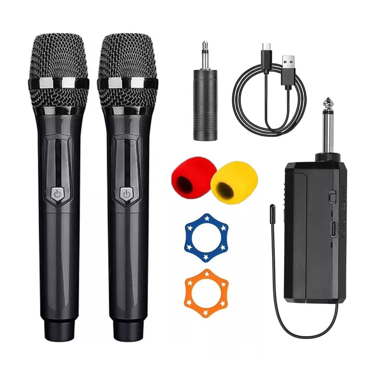 Micr&oacute;fono Inal&aacute;mbrico Profesional Karaoke Kit 2pcs image number 2.0
