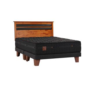 Cama Europea Celta Copper Black / 2 Plazas / Base Dividida + Respaldo