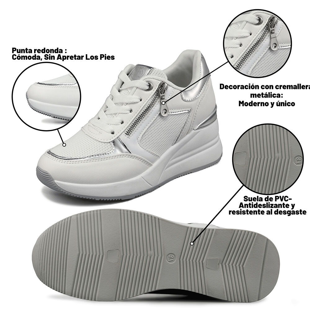 Zapatilla Deportiva Taco Cu&ntilde;a Malla Mujer Weide Jll60 image number 7.0