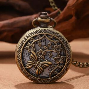 Reloj De Bolsillo Con Dise&ntilde;o De Mariposa