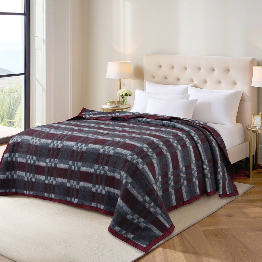 Frazada Andes Classic Escoces Rojo / Gris 2 Plazas image number 0.0
