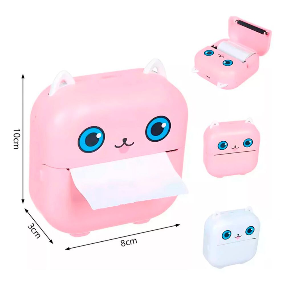 Mini Impresora Térmica Portátil Bluetooth Diseño De Gatito image number 1.0
