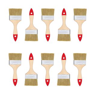 Set 10 Brocha Mango Madera 4 Pulgadas Para Pintura Pintar
