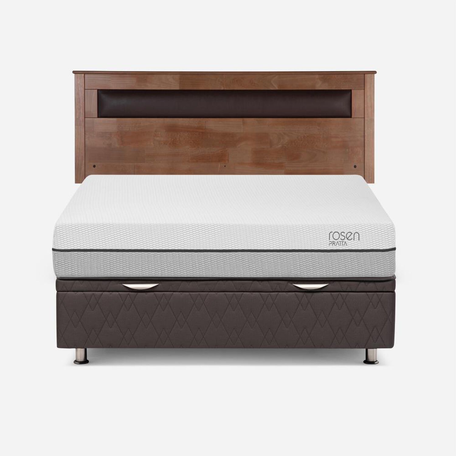 Cama Ba&uacute;l Rosen Pratta / 2 Plazas / Base Normal + Respaldo Ferrara image number 0.0