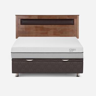 Cama Ba&uacute;l Rosen Pratta / 2 Plazas / Base Normal + Respaldo Ferrara