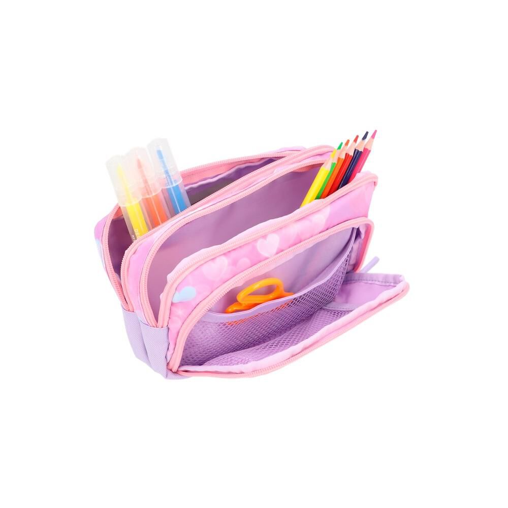 Estuche Xtrem Zip-art 6xt Corazones Rosado image number 3.0