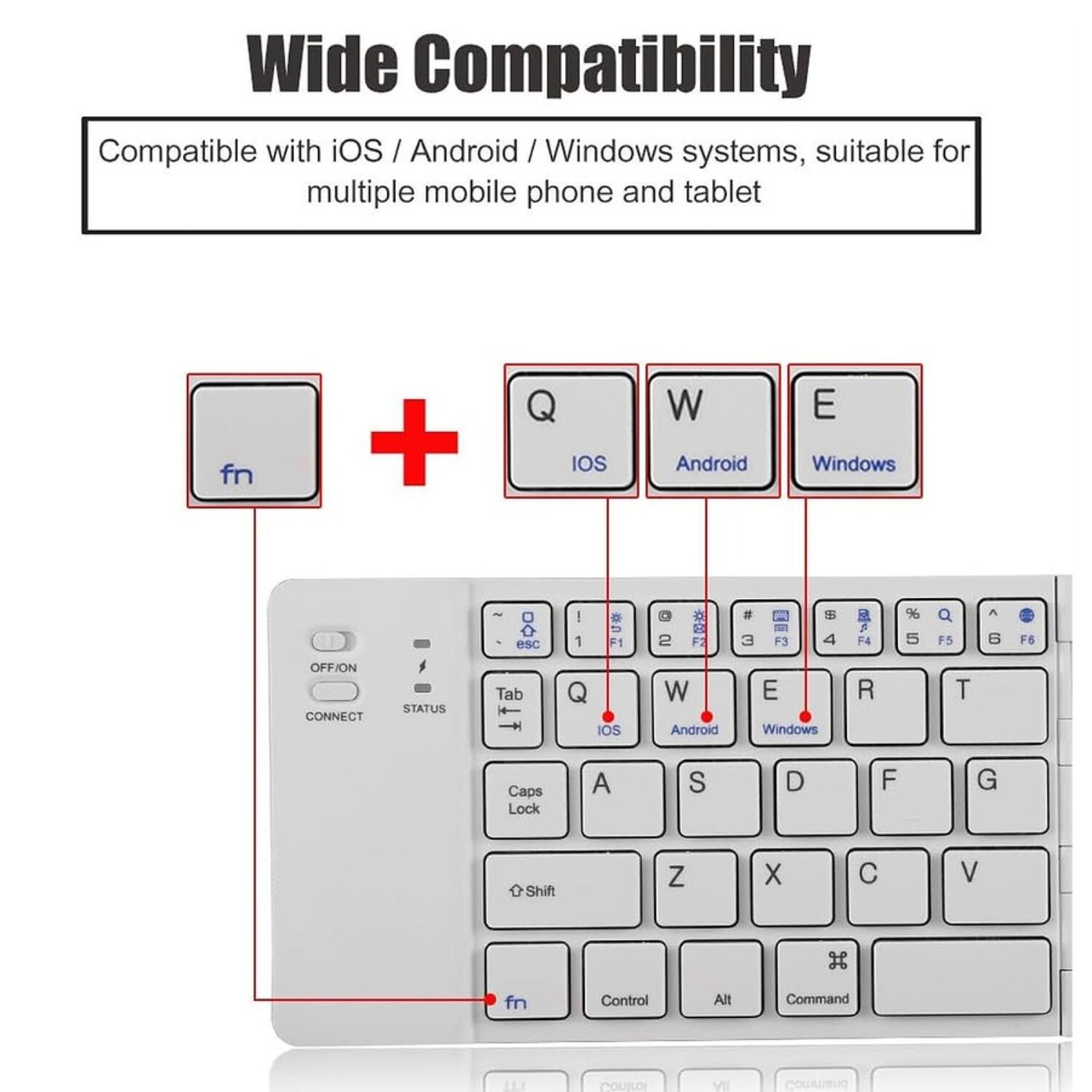 Mini Teclado Inalambrico Plegable Portatil Bluetooth image number 1.0