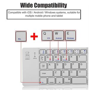 Mini Teclado Inalambrico Plegable Portatil Bluetooth