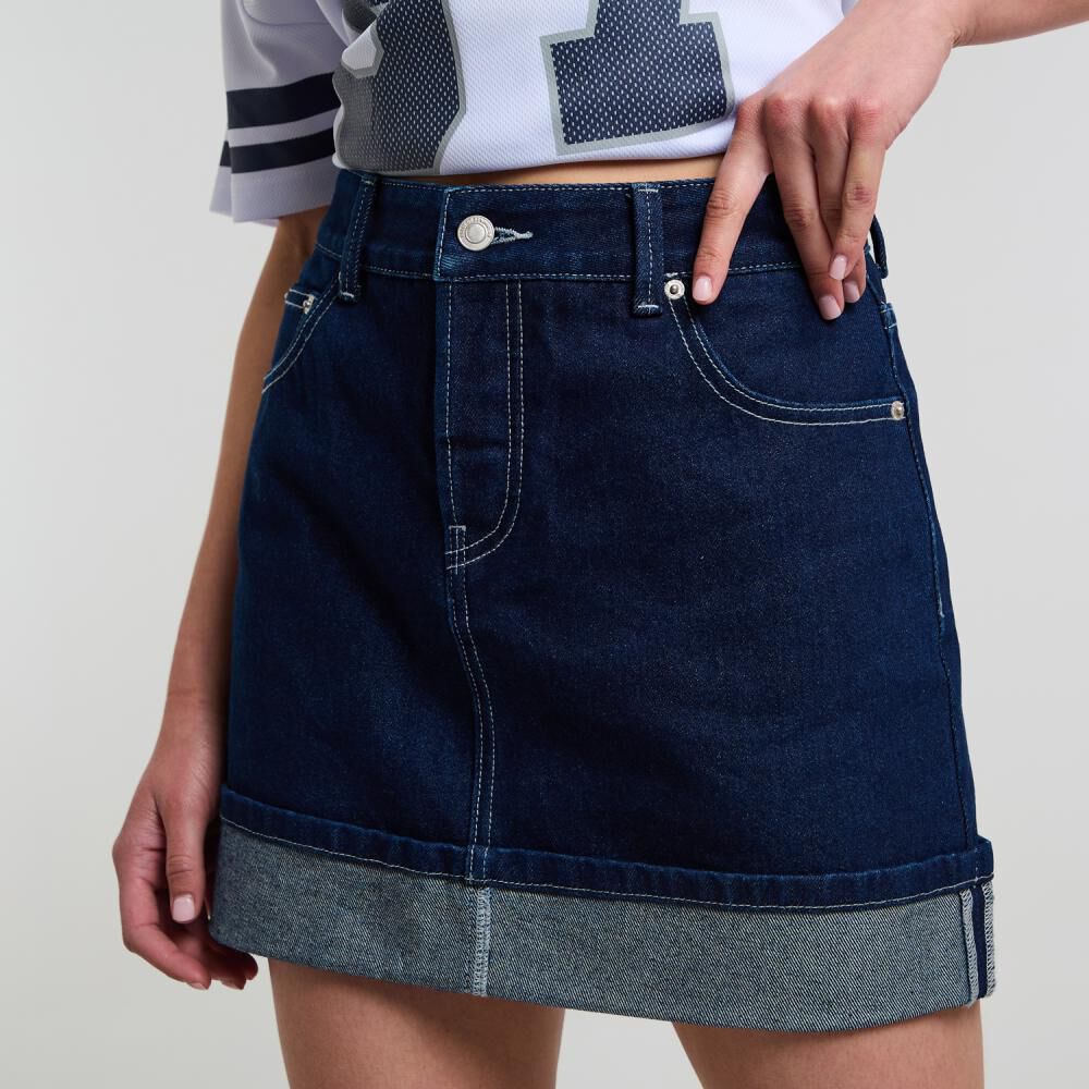 Falda Mini Con Basta Tiro Medio Skinny Mujer Rolly Go image number 4.0