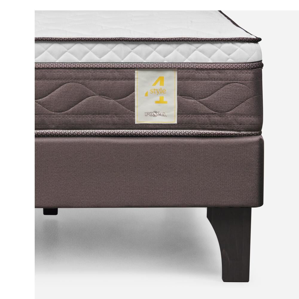 Cama Europea Rosen New Style 4 Plus / 1 Plaza / Base Normal  + Set Maderas Rachel Gris image number 5.0