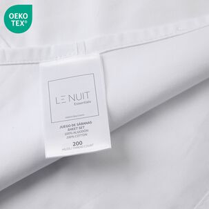 Sábanas 1,5 Plazas 100% Algodón 200 Hilos Essentials Liso Blanco