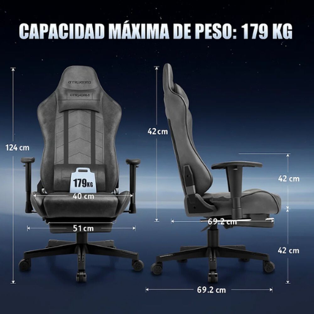 Silla Gamer Ergonómica Con Reposapiés Reclinable Profesional image number 1.0
